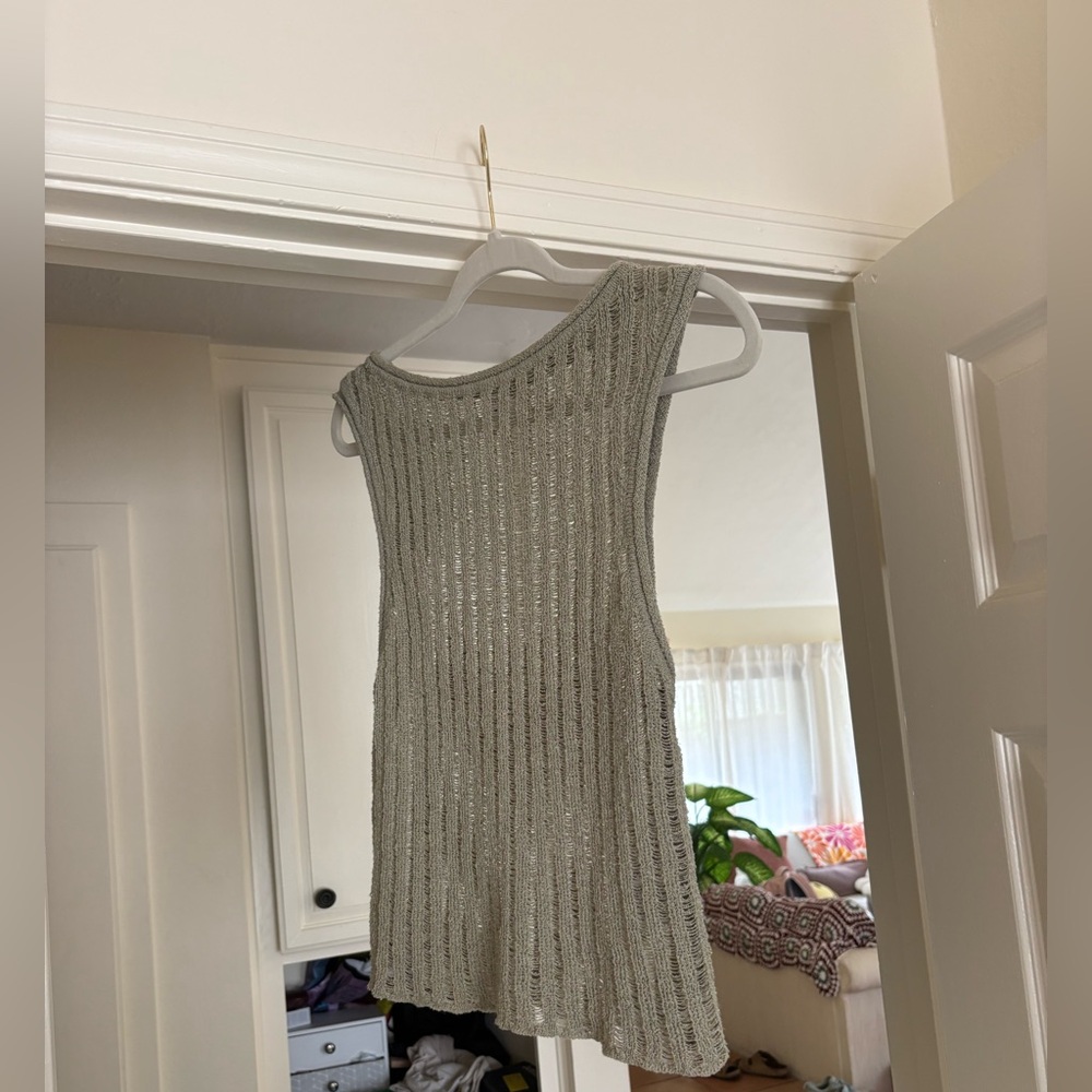 Cotton On Metallic Olive Knit Tank Top